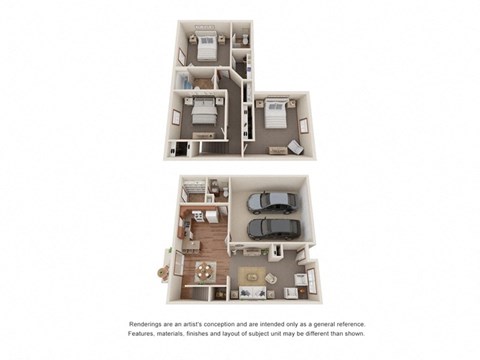 Floor plan for 3 beds, 2.5 baths, 1800 sqft